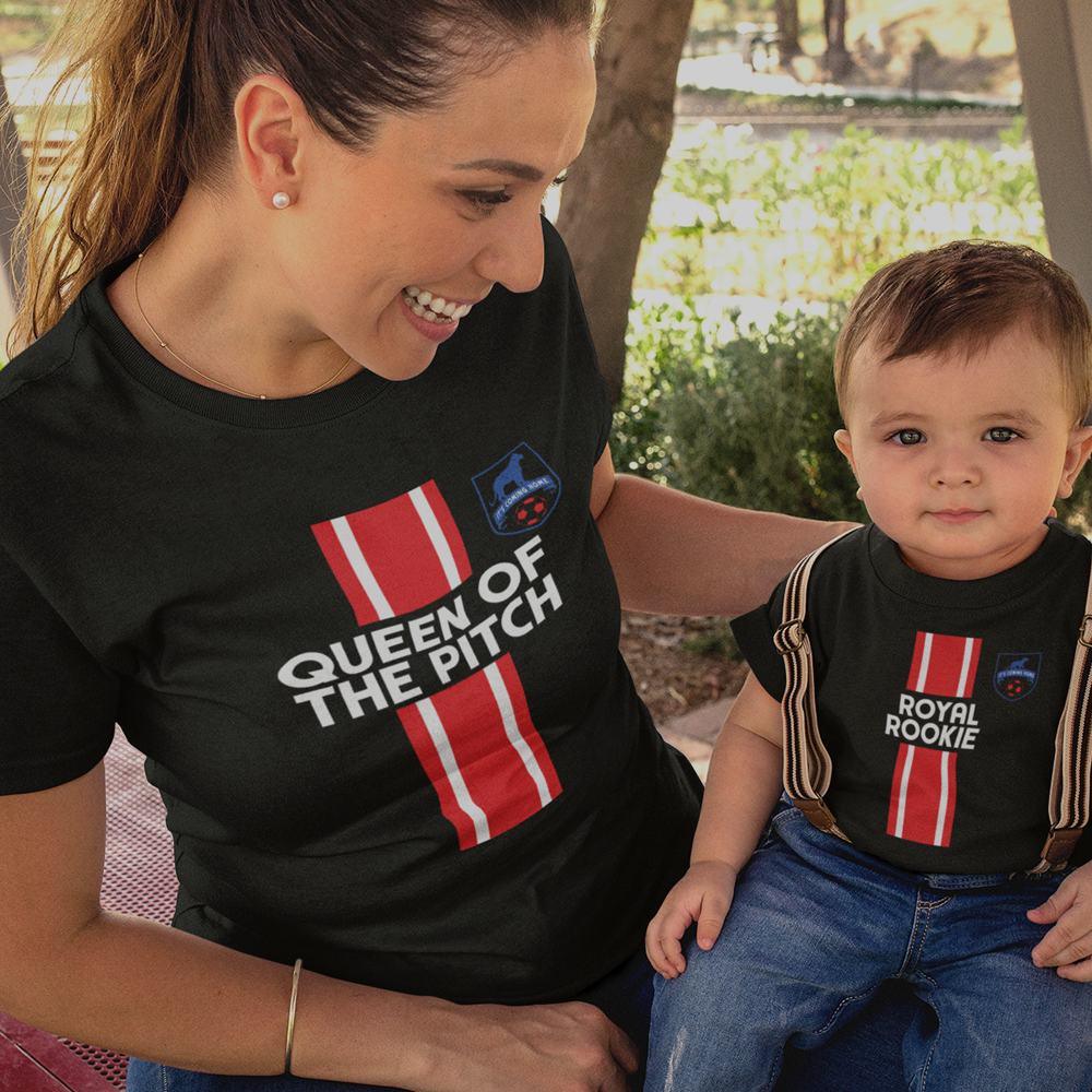 Queen Of The Pitch, Royal Rookie Mom and Child Organic Cotton T-Shirts family Set (Set of 2) - Create Marketplace