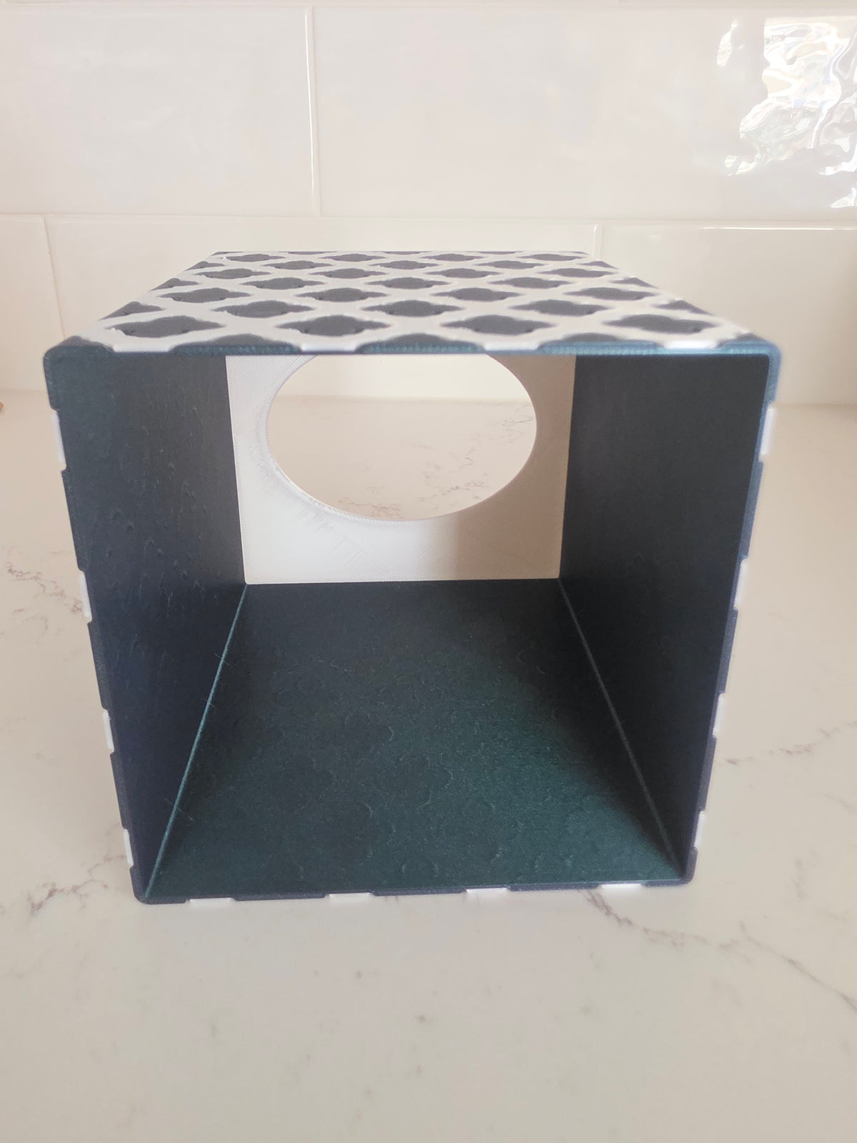 Modern Geometric Quatrefoil Tissue Box Cover