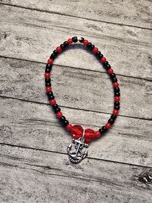Red and Black Anchor Bracelet - made by kid Sam - Create Marketplace