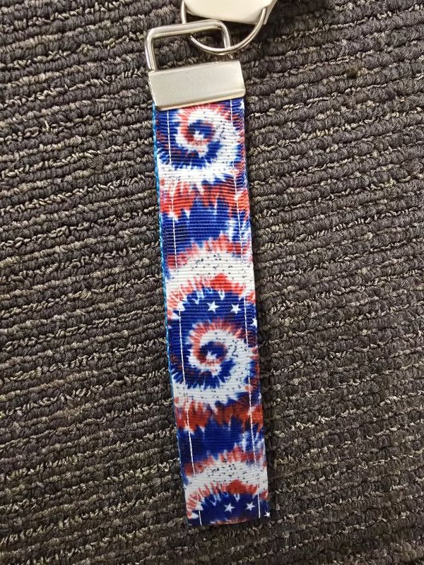 Red White Blue TieDye Keychain - Create Marketplace