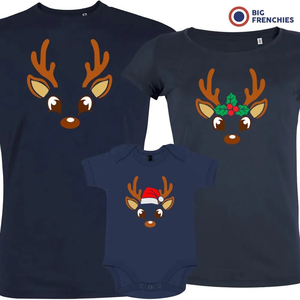 Reindeer Christmas Matching Family Organic Tees (Set of 3) - Create Marketplace