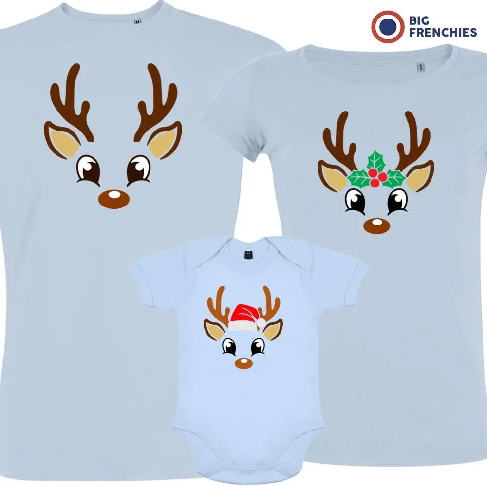 Reindeer Christmas Matching Family Organic Tees (Set of 3) - Create Marketplace