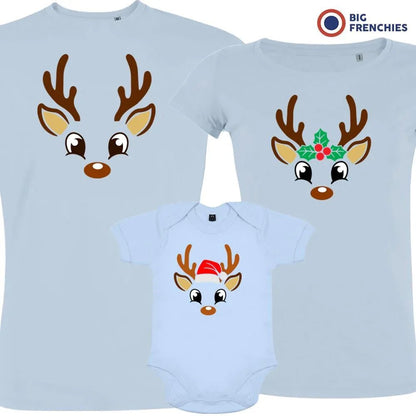 Reindeer Christmas Matching Family Organic Tees (Set of 3) - Create Marketplace