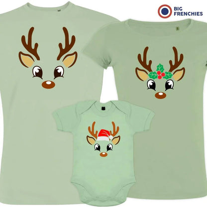 Reindeer Christmas Matching Family Organic Tees (Set of 3) - Create Marketplace