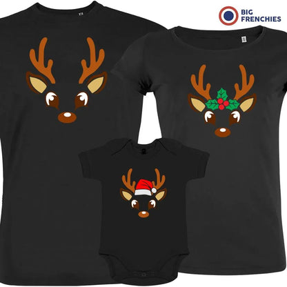 Reindeer Christmas Matching Family Organic Tees (Set of 3) - Create Marketplace