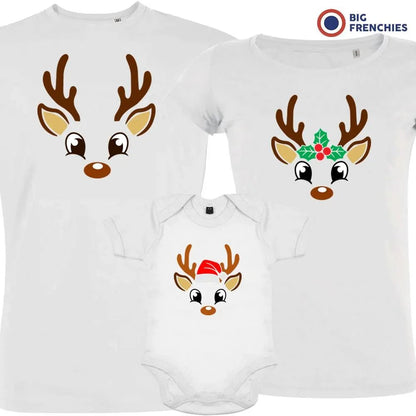 Reindeer Christmas Matching Family Organic Tees (Set of 3) - Create Marketplace