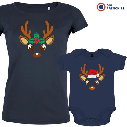 Reindeer Christmas Mom and Child Organic Cotton family Set (Set of 2) - Create Marketplace