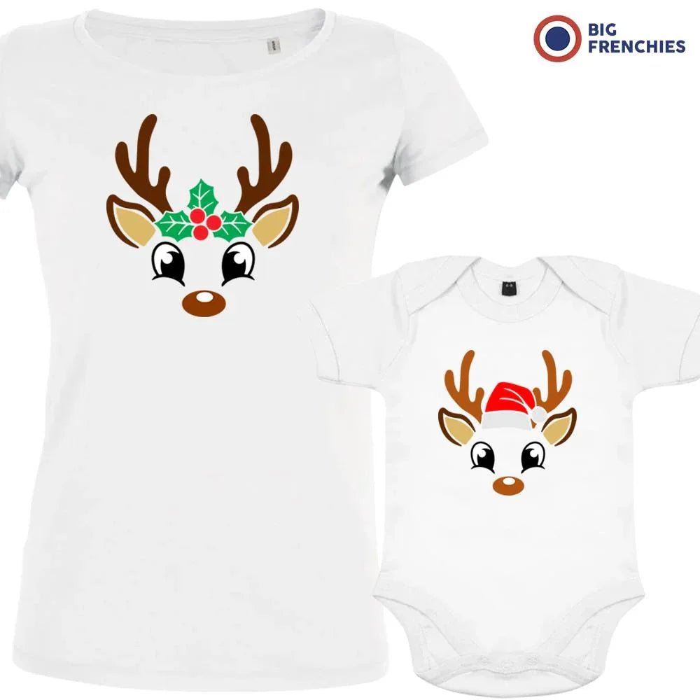 Reindeer Christmas Mom and Child Organic Cotton family Set (Set of 2) - Create Marketplace
