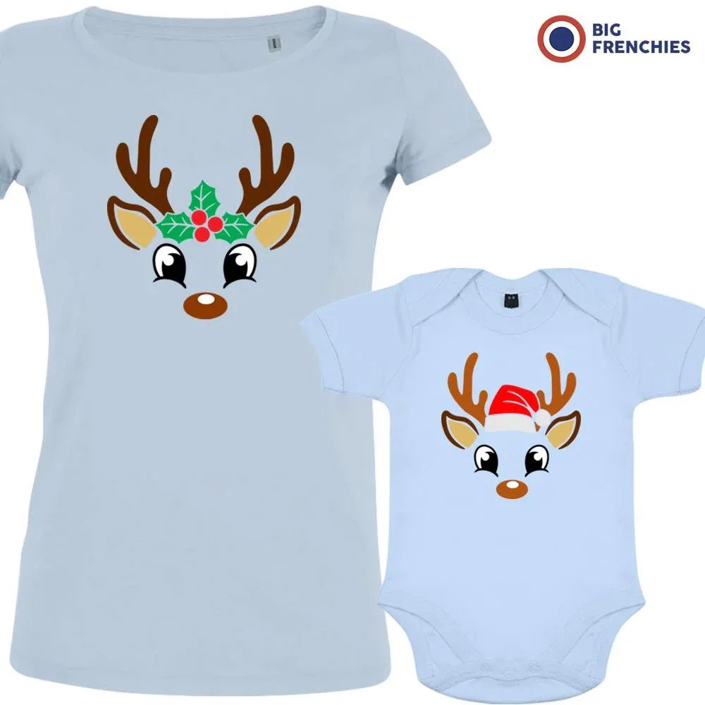 Reindeer Christmas Mom and Child Organic Cotton family Set (Set of 2) - Create Marketplace