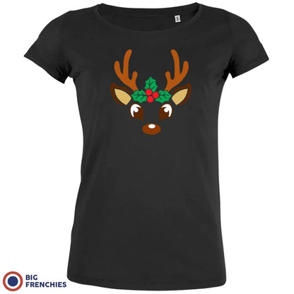 Reindeer Christmas Women's Organic Cotton Tee - Create Marketplace