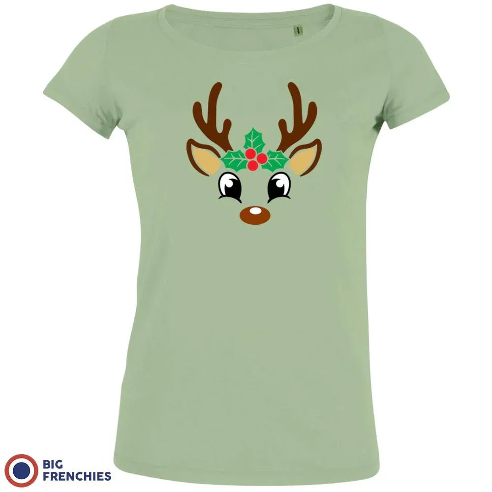 Reindeer Christmas Women's Organic Cotton Tee - Create Marketplace