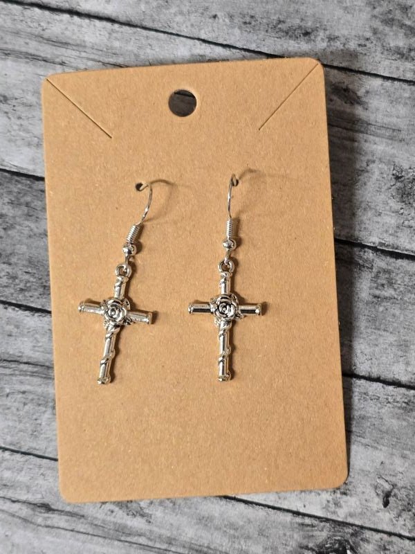 Rose Cross Earrings - Create Marketplace