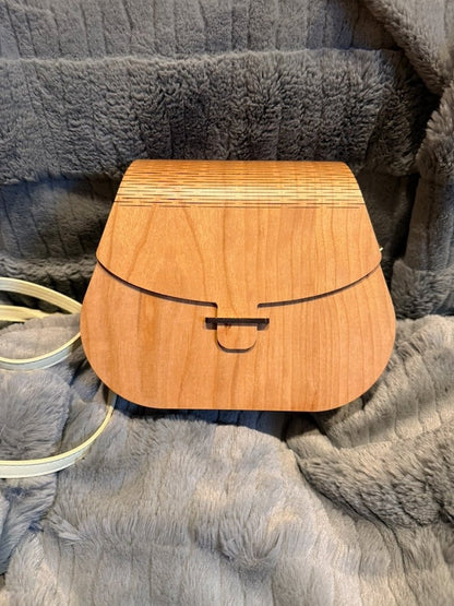 Rounded Cherry Wood Purse - Create Marketplace