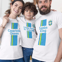 Samba king, Canarinha Queen, Little Pelé In Training Dad Mom and Kid Matching Organic Cotton T-Shirts Family Set (Set of 3) - Create Marketplace