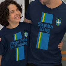 Samba king, Little Pelé In Training Dad and Child Organic Cotton T-Shirts Family Set (Set of 2) - Create Marketplace