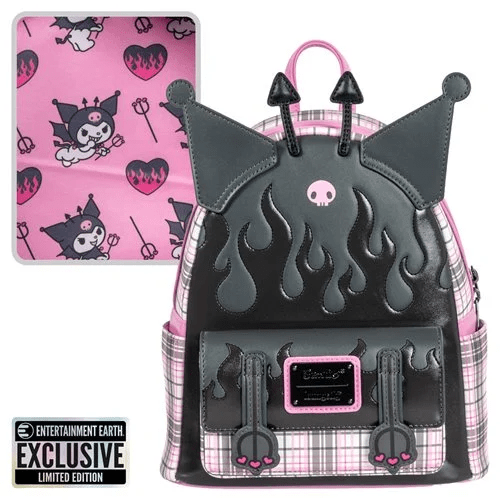 Sanrio Kuromi Flames and Plaid Mini-Backpack - Entertainment Earth Exclusive - Create Marketplace