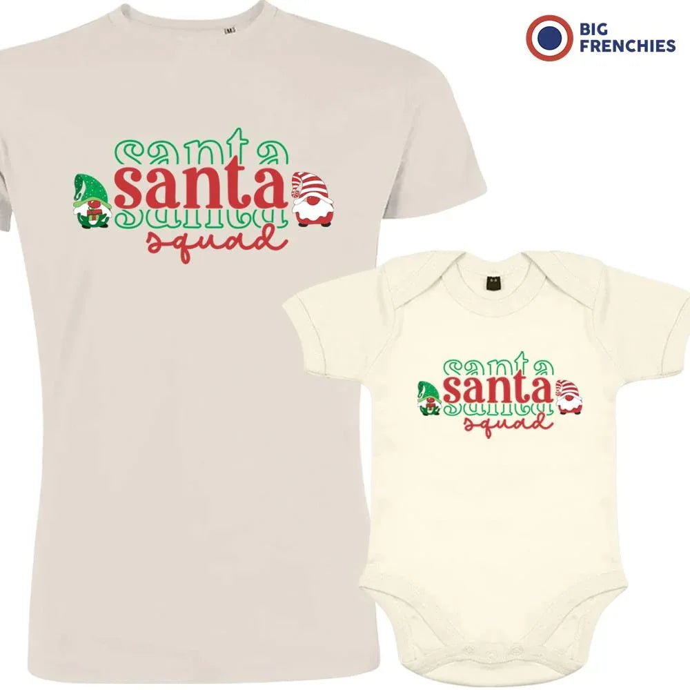 Santa Squad Christmas Dad and Child Organic Cotton family Set (Set of 2) - Create Marketplace