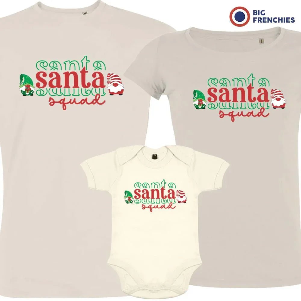 Santa Squad Christmas Matching Family Organic Tees (Set of 3) - Create Marketplace