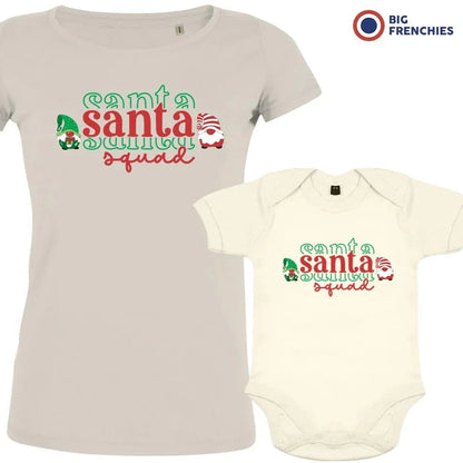 Santa Squad Christmas Mom and Child Organic Cotton family Set (Set of 2) - Create Marketplace