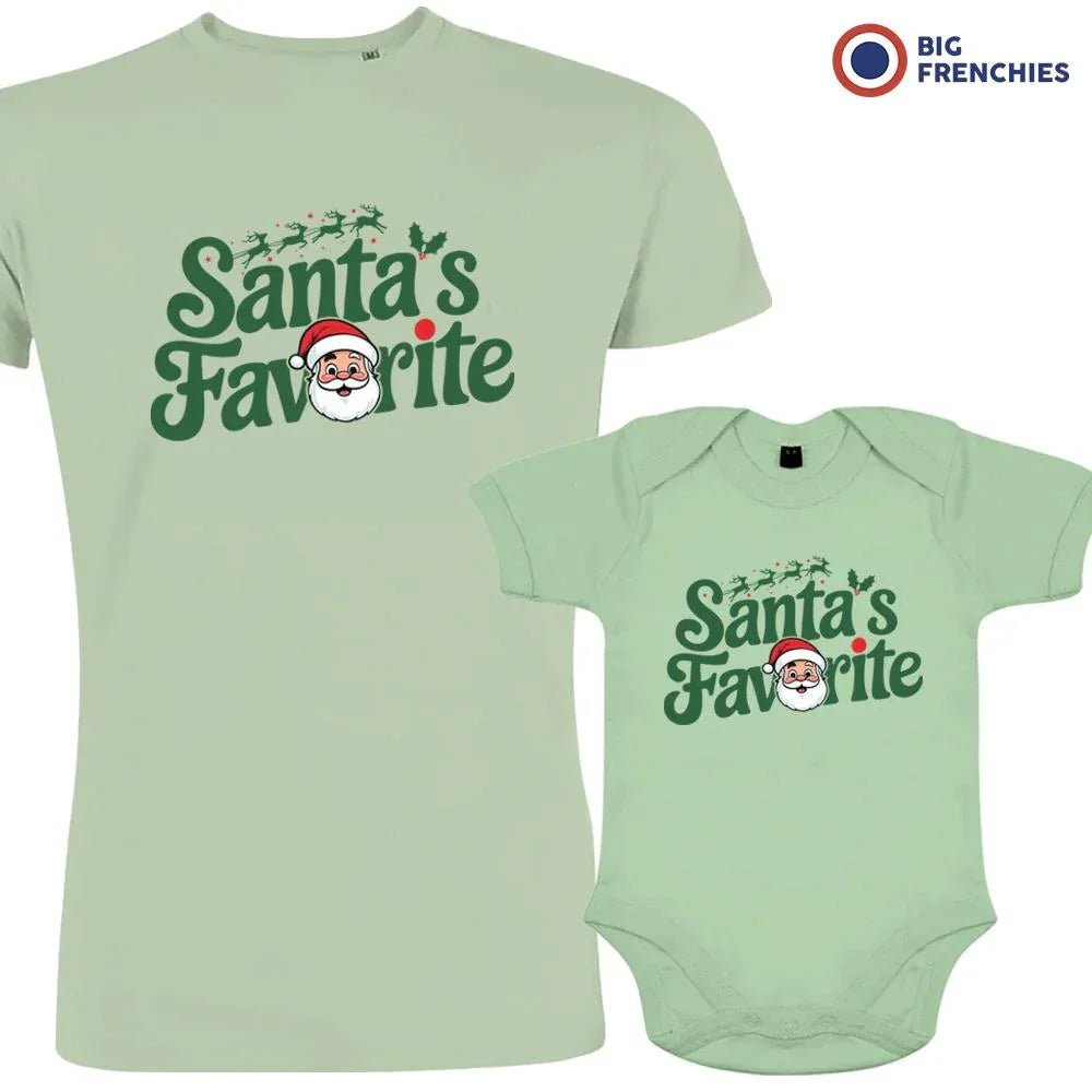 Santa's Favorite Christmas Dad and Child Organic Cotton family Set (Set of 2) - Create Marketplace