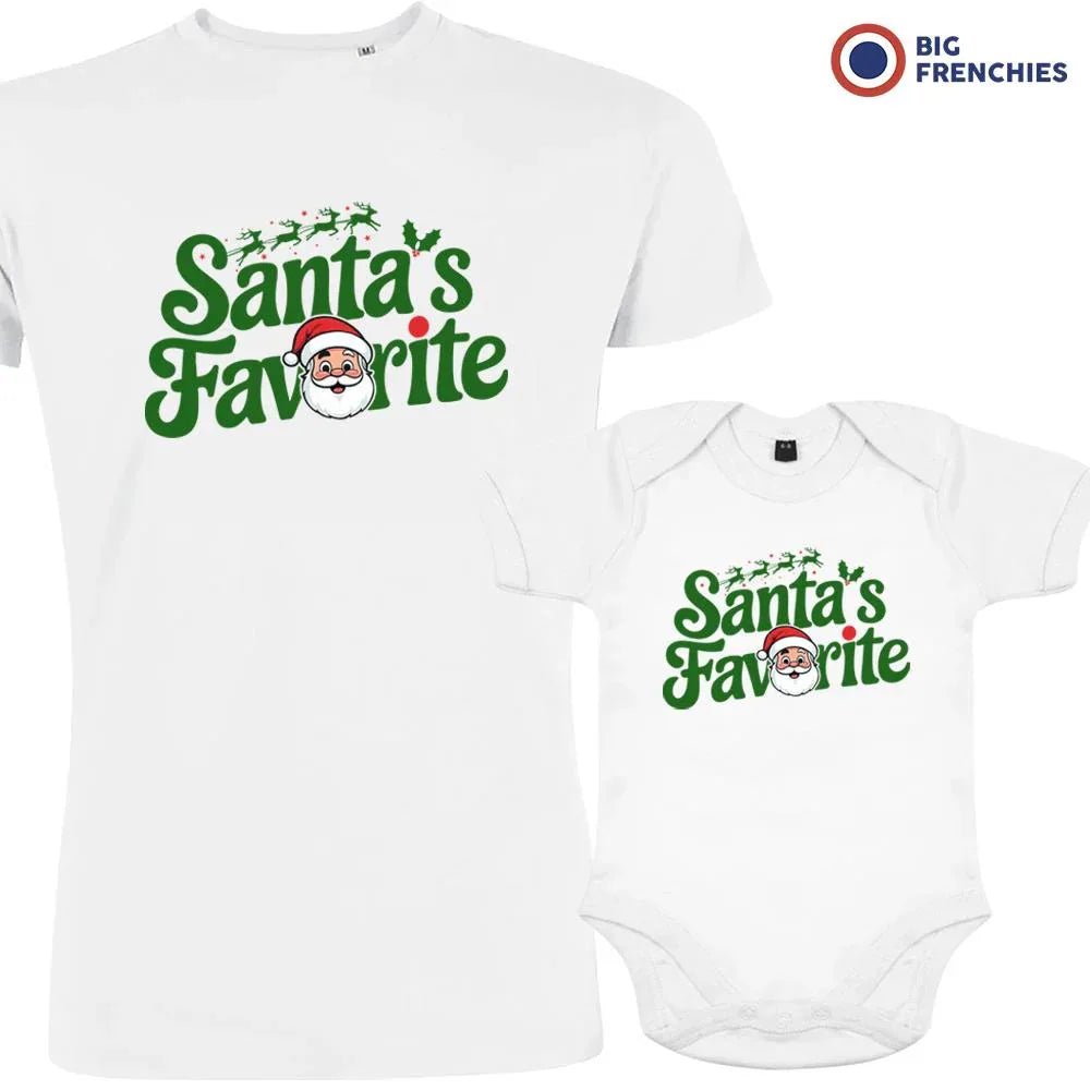 Santa's Favorite Christmas Dad and Child Organic Cotton family Set (Set of 2) - Create Marketplace