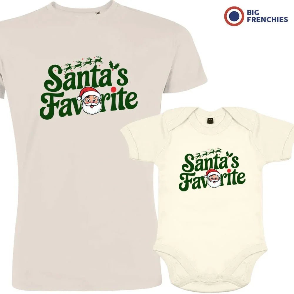 Santa's Favorite Christmas Dad and Child Organic Cotton family Set (Set of 2) - Create Marketplace