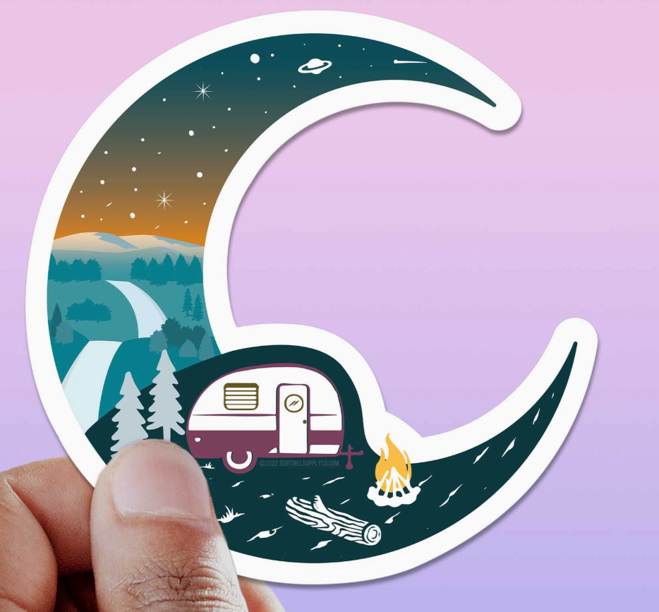 Half Moon RV sticker