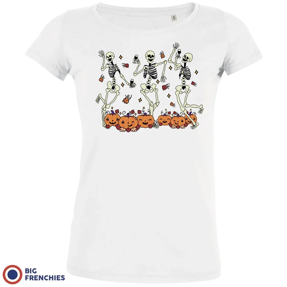 Skeleton Friends Dance Halloween Women's Organic Cotton Tee - Create Marketplace