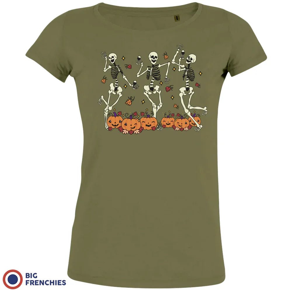 Skeleton Friends Dance Halloween Women's Organic Cotton Tee - Create Marketplace