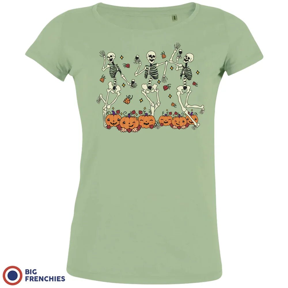 Skeleton Friends Dance Halloween Women's Organic Cotton Tee - Create Marketplace