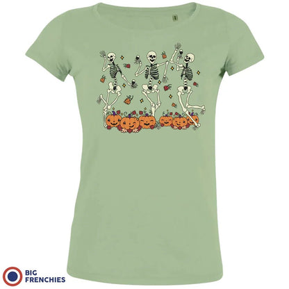 Skeleton Friends Dance Halloween Women's Organic Cotton Tee - Create Marketplace