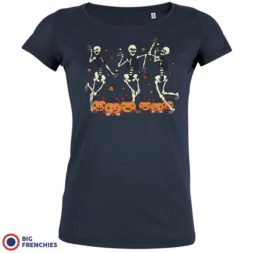 Skeleton Friends Dance Halloween Women's Organic Cotton Tee - Create Marketplace