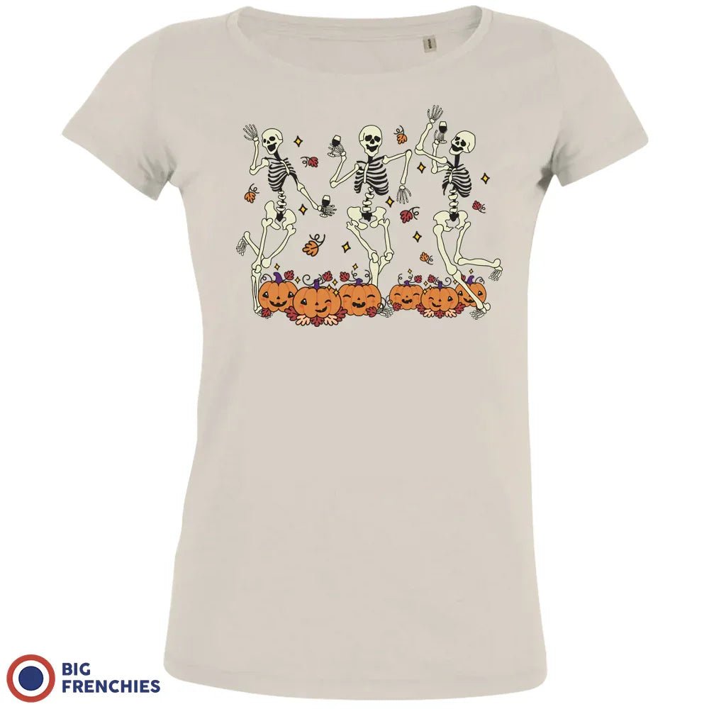 Skeleton Friends Dance Halloween Women's Organic Cotton Tee - Create Marketplace