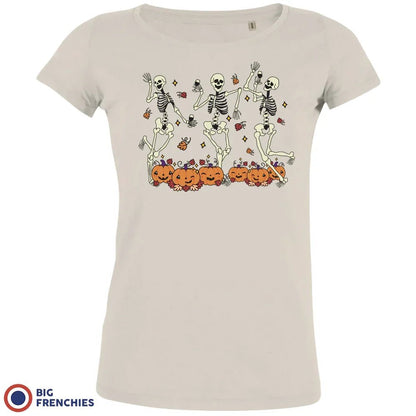 Skeleton Friends Dance Halloween Women's Organic Cotton Tee - Create Marketplace