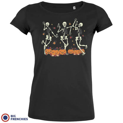 Skeleton Friends Dance Halloween Women's Organic Cotton Tee - Create Marketplace
