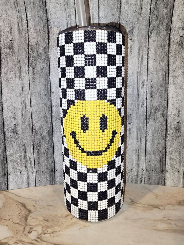 Smiley Diamond Art Tumbler - made by kid Wesley - Create Marketplace