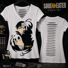SOUL EATER DEATH THE KID STARE JUNIORS V-NECK LASER CUT BACK T-SHIRT - Create Marketplace