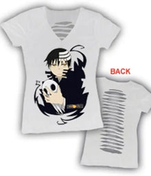 SOUL EATER DEATH THE KID STARE JUNIORS V-NECK LASER CUT BACK T-SHIRT - Create Marketplace