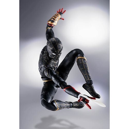 Spider-Man: No Way Home Spider-Man Black and Gold Suit S.H.Figuarts Action Figure - Create Marketplace