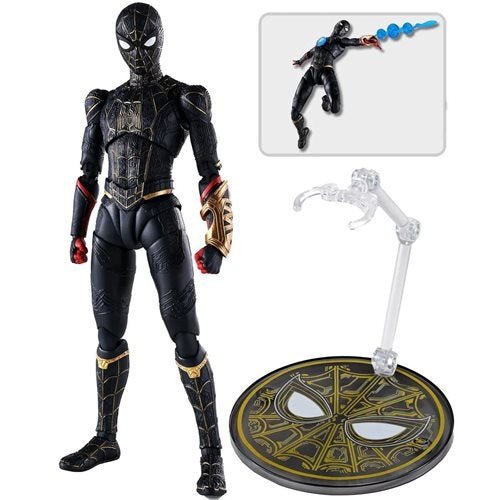 Spider-Man: No Way Home Spider-Man Black and Gold Suit S.H.Figuarts Action Figure - Create Marketplace