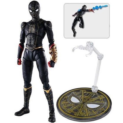 Spider-Man: No Way Home Spider-Man Black and Gold Suit S.H.Figuarts Action Figure - Create Marketplace