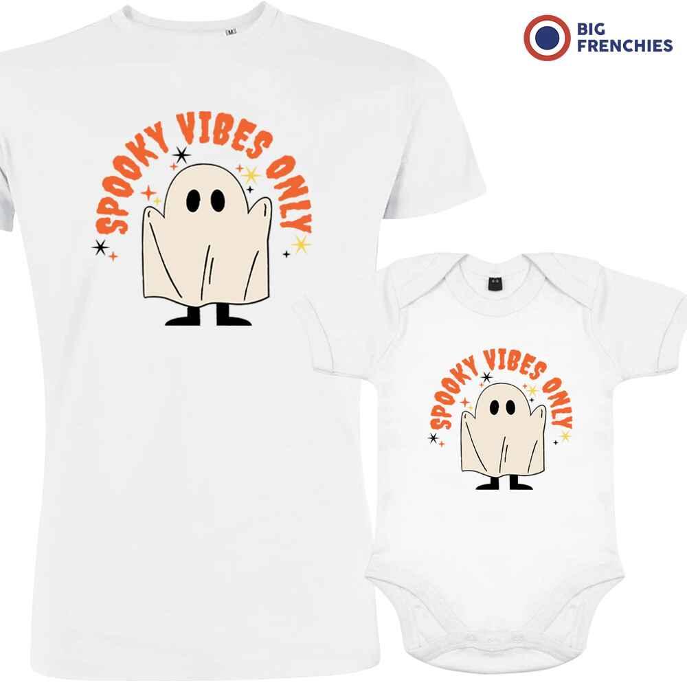 Spooky Vibes Only Halloween Dad and Child Organic Cotton family Set (Set of 2) - Create Marketplace