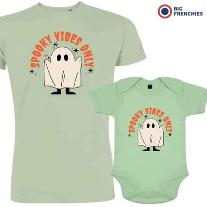 Spooky Vibes Only Halloween Dad and Child Organic Cotton family Set (Set of 2) - Create Marketplace