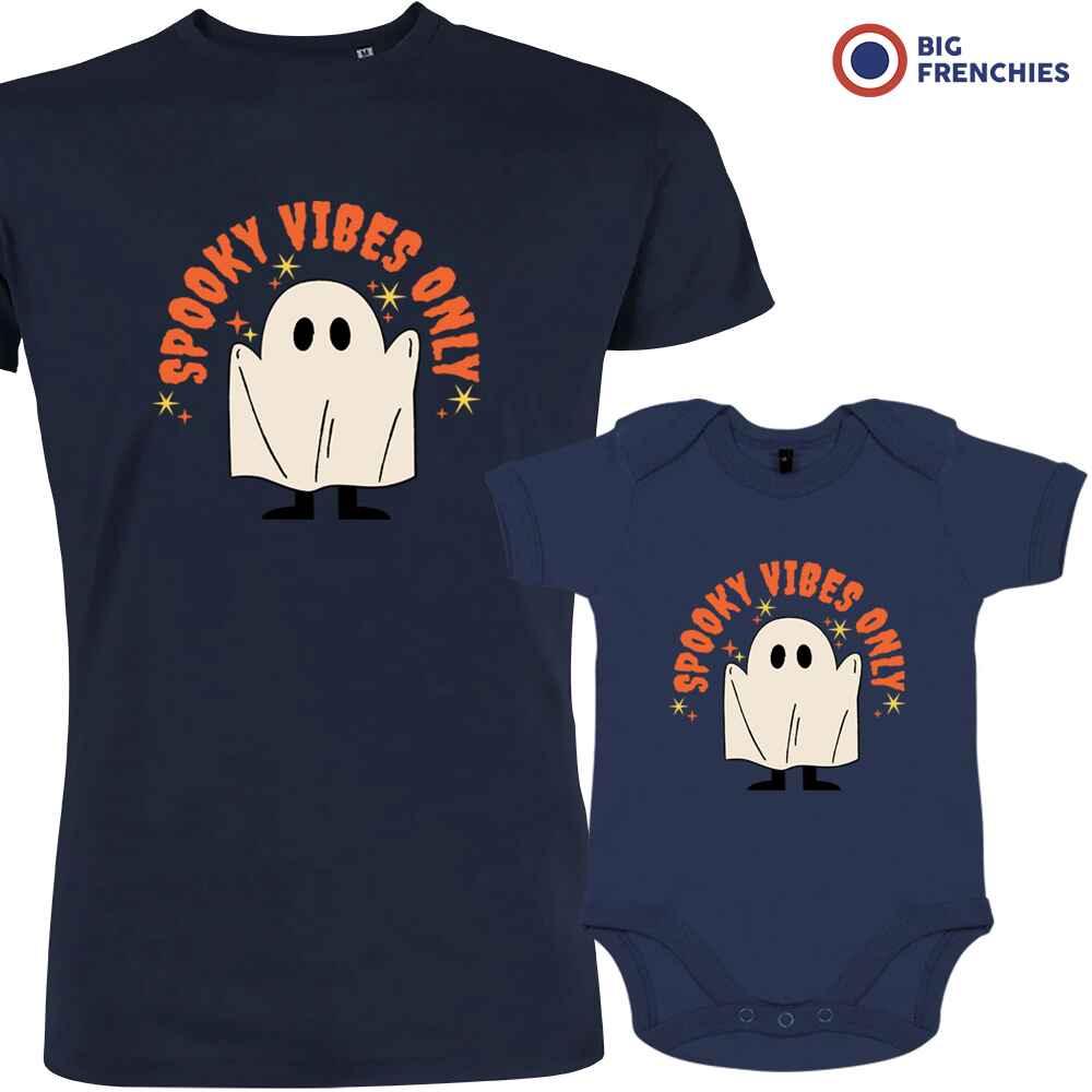 Spooky Vibes Only Halloween Dad and Child Organic Cotton family Set (Set of 2) - Create Marketplace