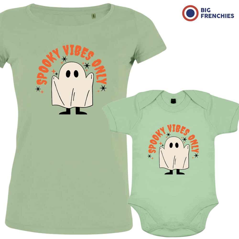 Spooky Vibes Only Halloween Mom and Child Organic Cotton family Set (Set of 2) - Create Marketplace