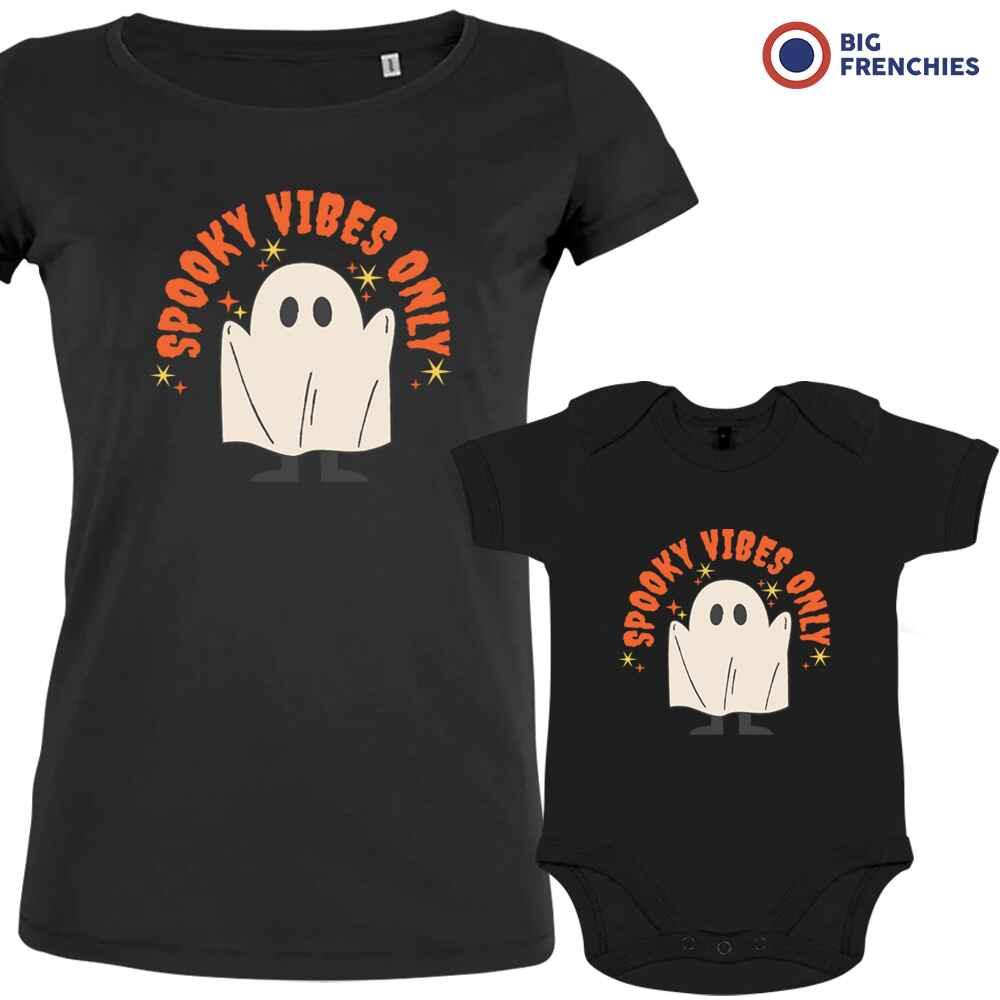 Spooky Vibes Only Halloween Mom and Child Organic Cotton family Set (Set of 2) - Create Marketplace
