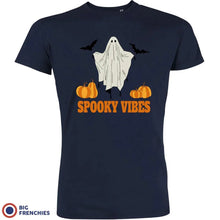Spooky Vibes With Pumpkin And Ghost Men's Organic Cotton Tee - Create Marketplace
