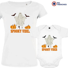 Spooky Vibes With Pumpkin And Ghost Mom and Child Organic Cotton family Set (Set of 2) - Create Marketplace