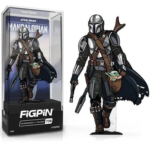Star Wars: The Mandalorian Season 2 The Mandalorian with The Child FiGPiN Classic 3-Inch Enamel Pin - Create Marketplace
