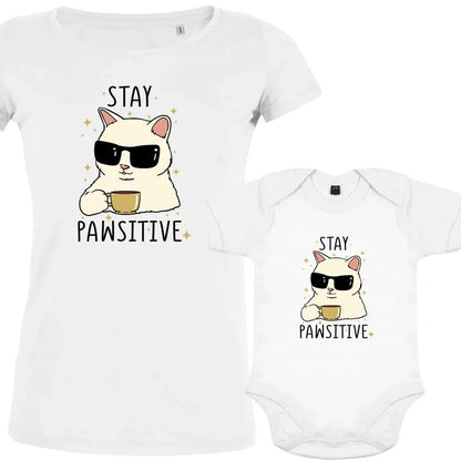 Stay Pawsitive Mom and Child Organic Cotton Matching Family Set - Create Marketplace